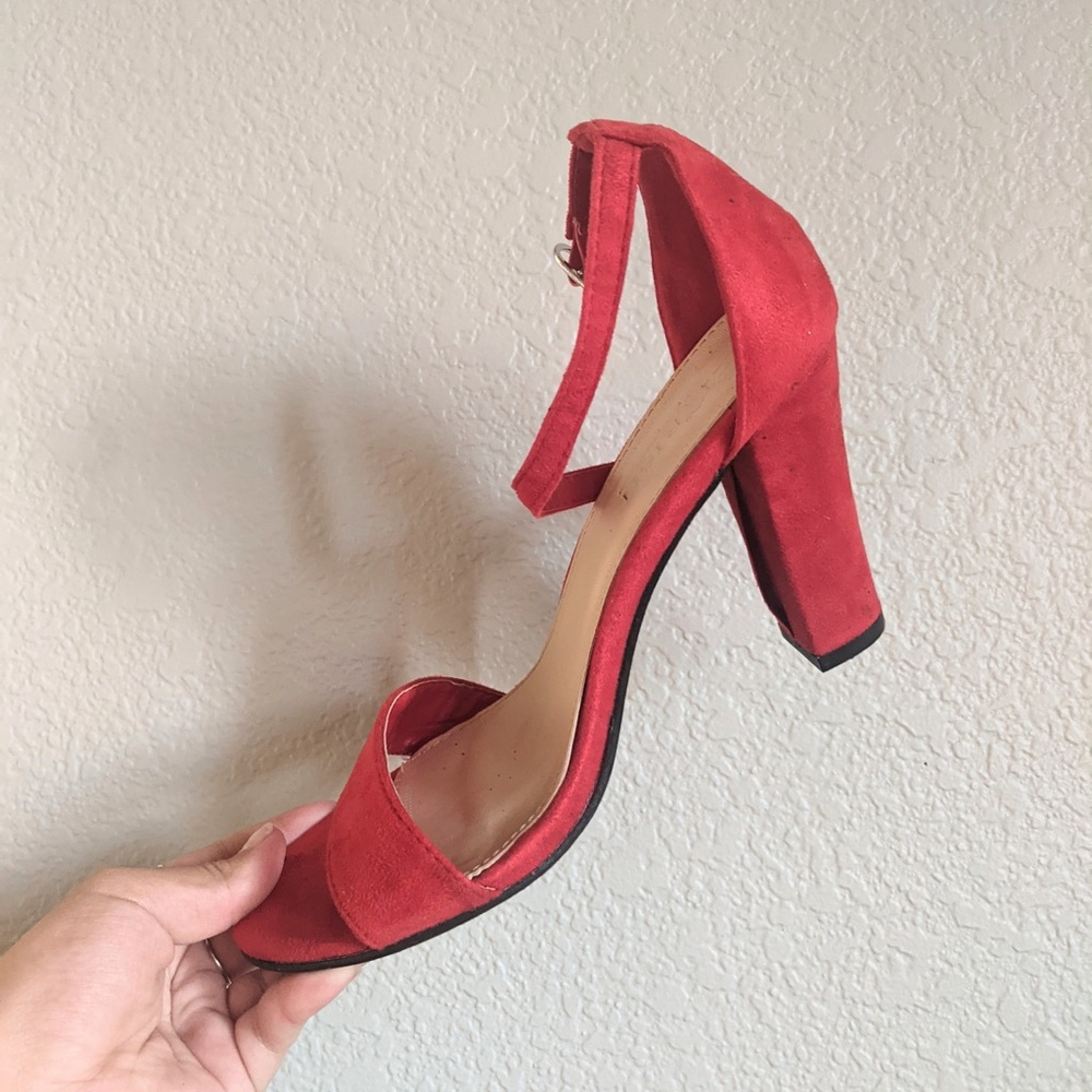 Cherish by elegant footwear red heeled sandals